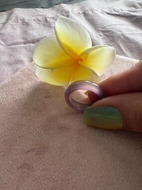 Handmade Lavender Translucent Glass Ring - Women Jewelry